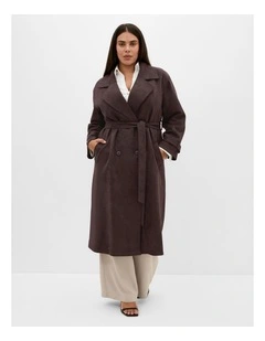 Eliza Sueded Trench in Espresso