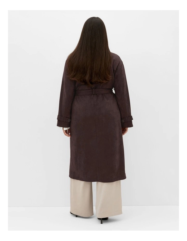 Eliza Sueded Trench in Espresso image 2