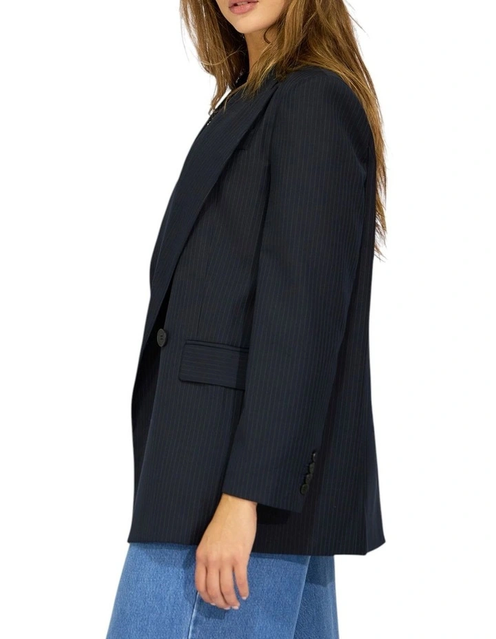 Big Brother Talk Pinstripes Blazer in Navy Pinstripes image 2