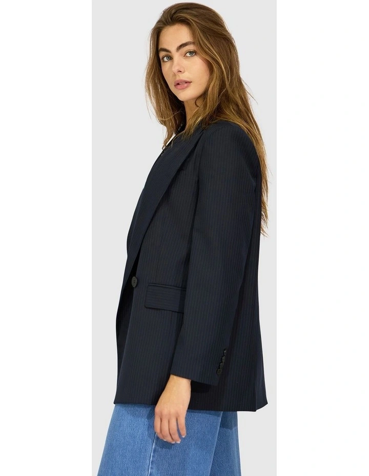 Big Brother Talk Pinstripes Blazer in Navy Pinstripes image 3