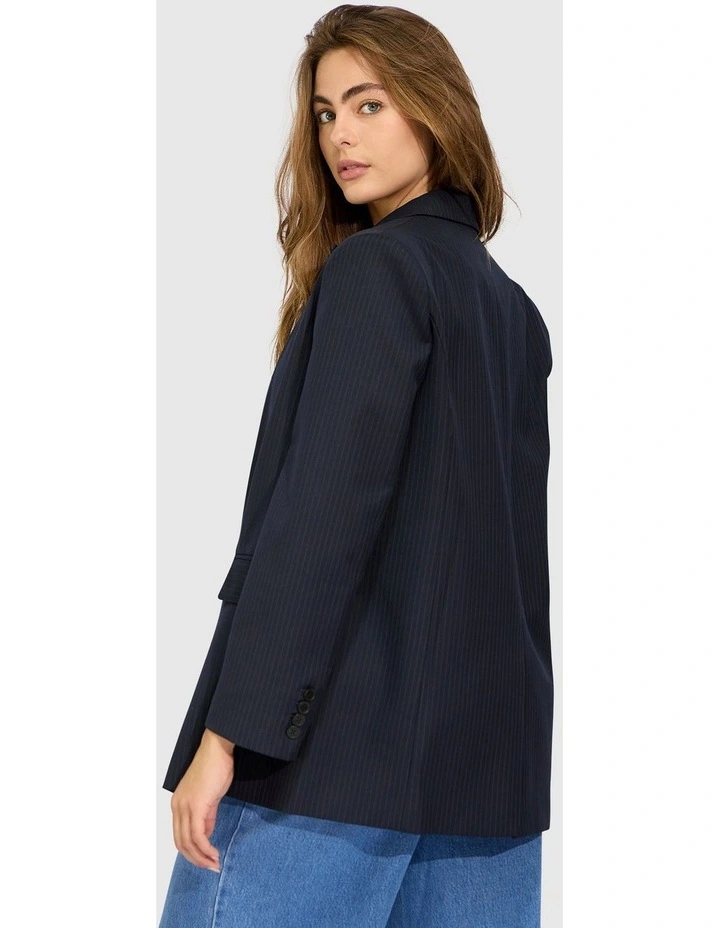 Big Brother Talk Pinstripes Blazer in Navy Pinstripes image 4