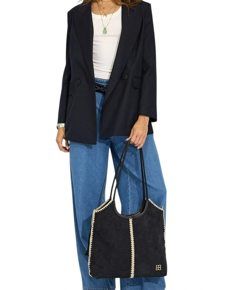 Big Brother Talk Pinstripes Blazer in Navy Pinstripes image 4