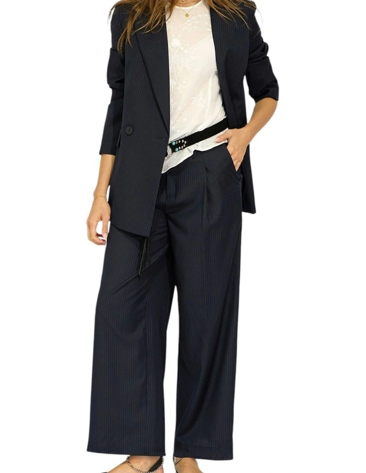 Big Brother Talk Pinstripes Blazer in Navy Pinstripes image 6