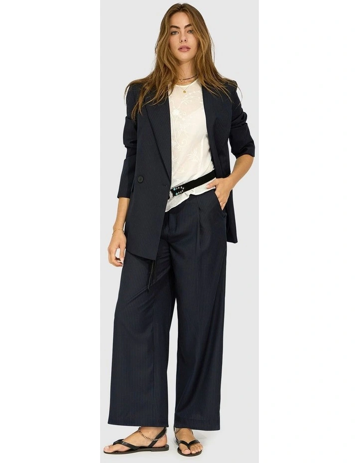 Big Brother Talk Pinstripes Blazer in Navy Pinstripes image 7
