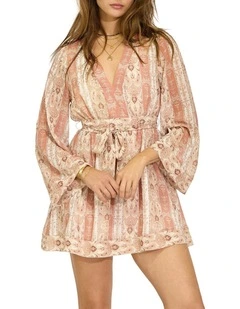 Precision Flared Sleeve Mini Dress in Rose