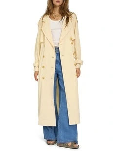 Major Mood Soft Maxi Trench in Butter