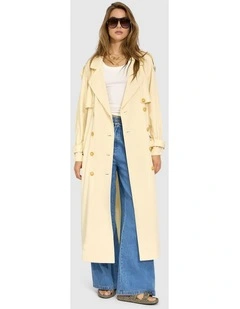 Major Mood Soft Maxi Trench in Butter