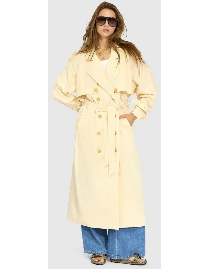Major Mood Soft Maxi Trench in Butter image 2