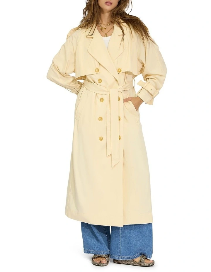 Major Mood Soft Maxi Trench in Butter image 2