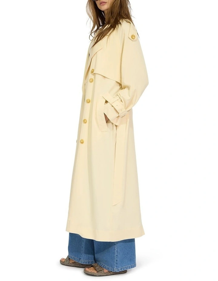 Major Mood Soft Maxi Trench in Butter image 3