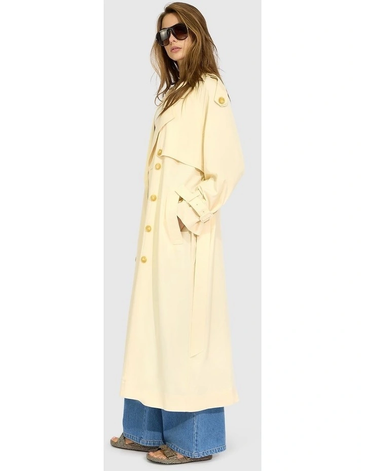 Major Mood Soft Maxi Trench in Butter image 3