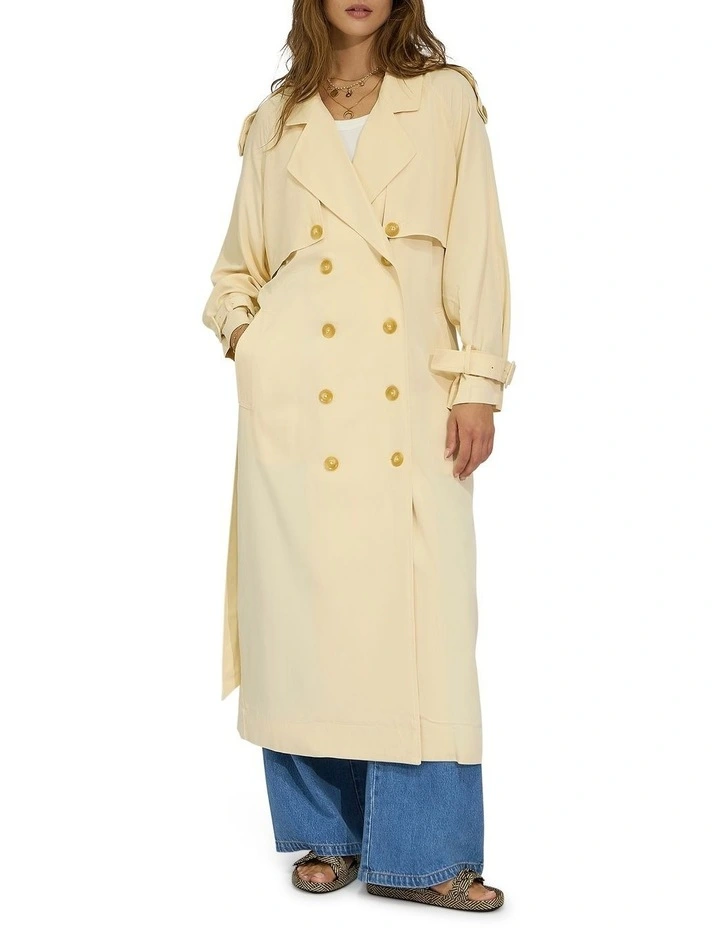 Major Mood Soft Maxi Trench in Butter image 6
