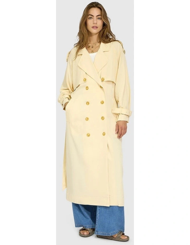 Major Mood Soft Maxi Trench in Butter image 6