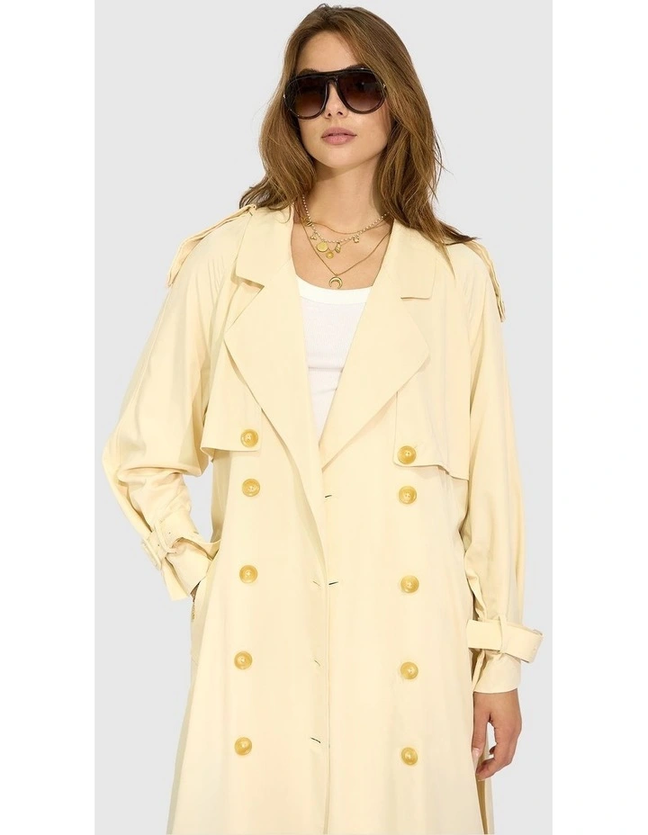 Major Mood Soft Maxi Trench in Butter image 7