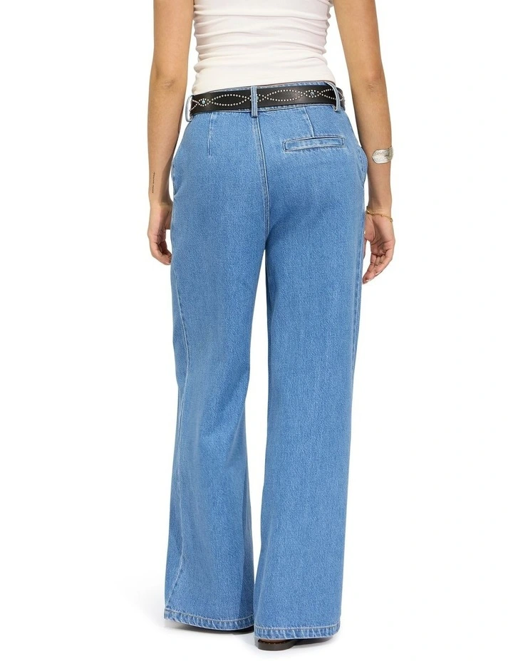 Ready For Your Love Denim Washed Wide Leg Pant in Light Wash image 4