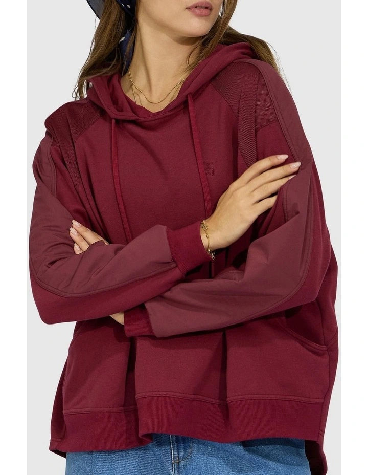 Beachfront Oversized Sweatshirt in Burgundy image 2