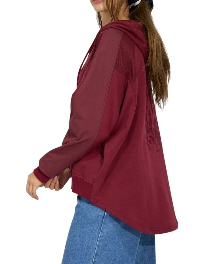 Beachfront Oversized Sweatshirt in Burgundy image 2