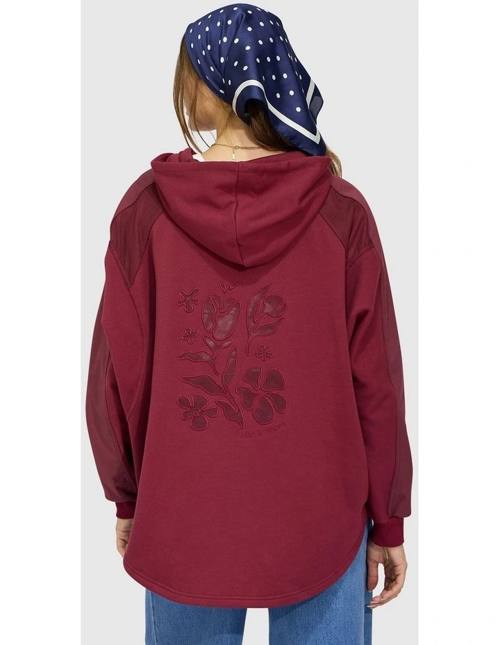 Beachfront Oversized Sweatshirt in Burgundy image 3