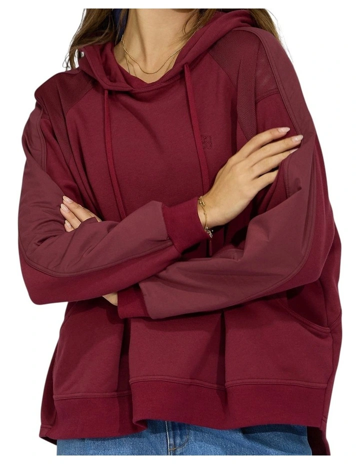Beachfront Oversized Sweatshirt in Burgundy image 3