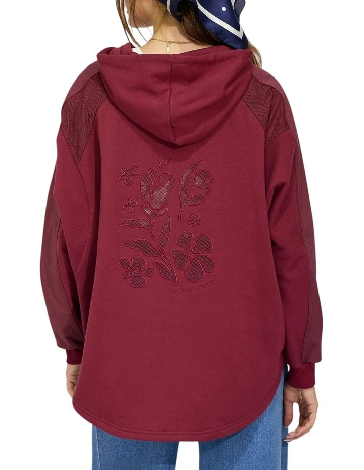 Beachfront Oversized Sweatshirt in Burgundy image 6