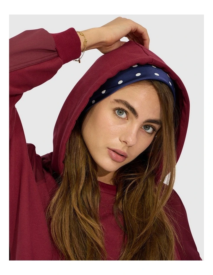 Beachfront Oversized Sweatshirt in Burgundy image 6