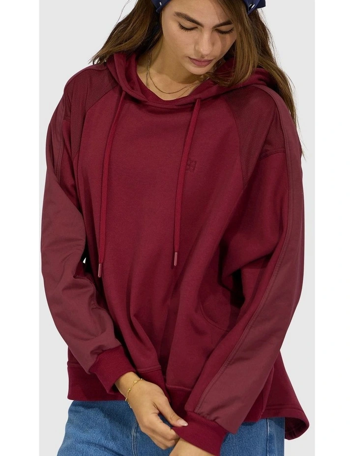 Beachfront Oversized Sweatshirt in Burgundy image 7