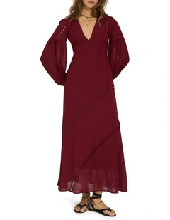 In Your Dreams Maxi Dress in Burgundy