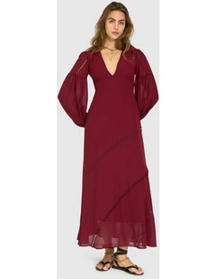 In Your Dreams Maxi Dress in Burgundy