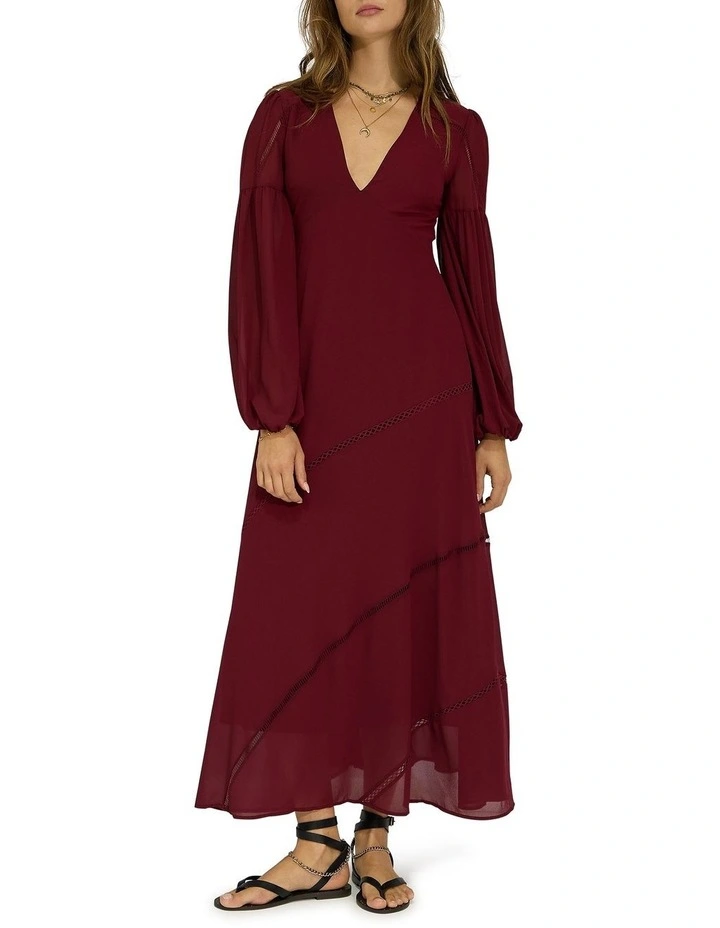 In Your Dreams Maxi Dress in Burgundy image 5