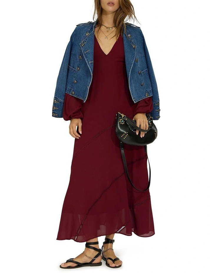 In Your Dreams Maxi Dress in Burgundy image 6