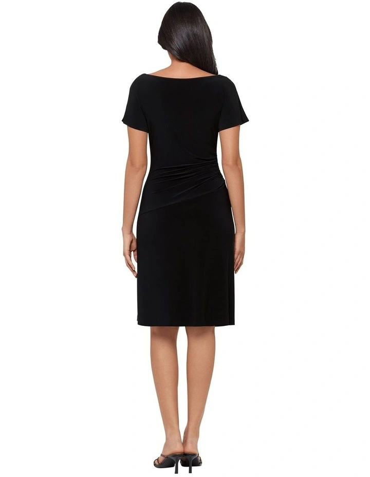 Zari Knee-Length Flutter Sleeve Cowl Neck Shaping Dress image 2