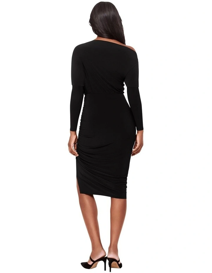 Niki Off Shoulder Boat Neck Long Sleeve Shaping Dress image 3