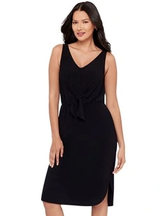 Tali Sleeveless Knot Waist Shaping Dress With Pockets