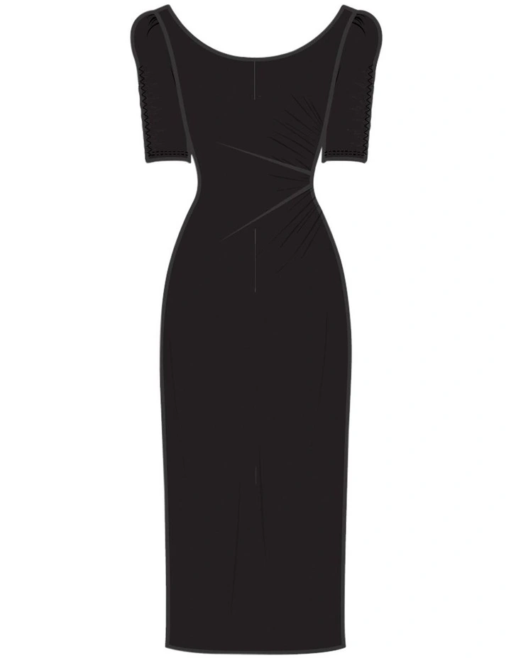 Lumi Ruched Elbow Sleeve Bodycon Shaping Dress image 3