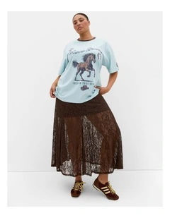 Run Free Oversized Cotton Tee in peppermint