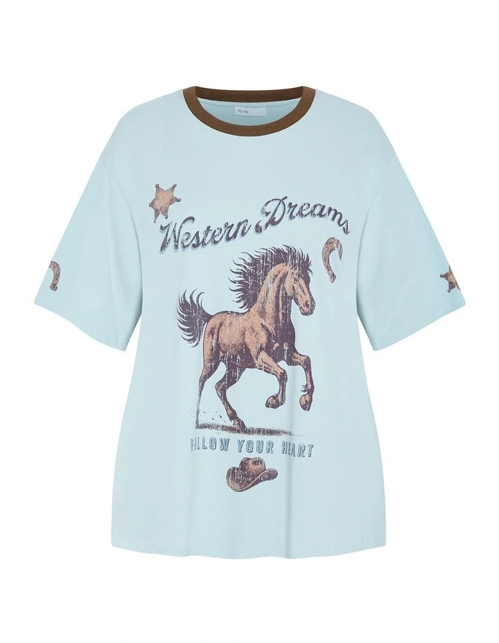 Run Free Oversized Cotton Tee in peppermint image 3