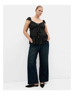 Bryn Frill Tie Top in black