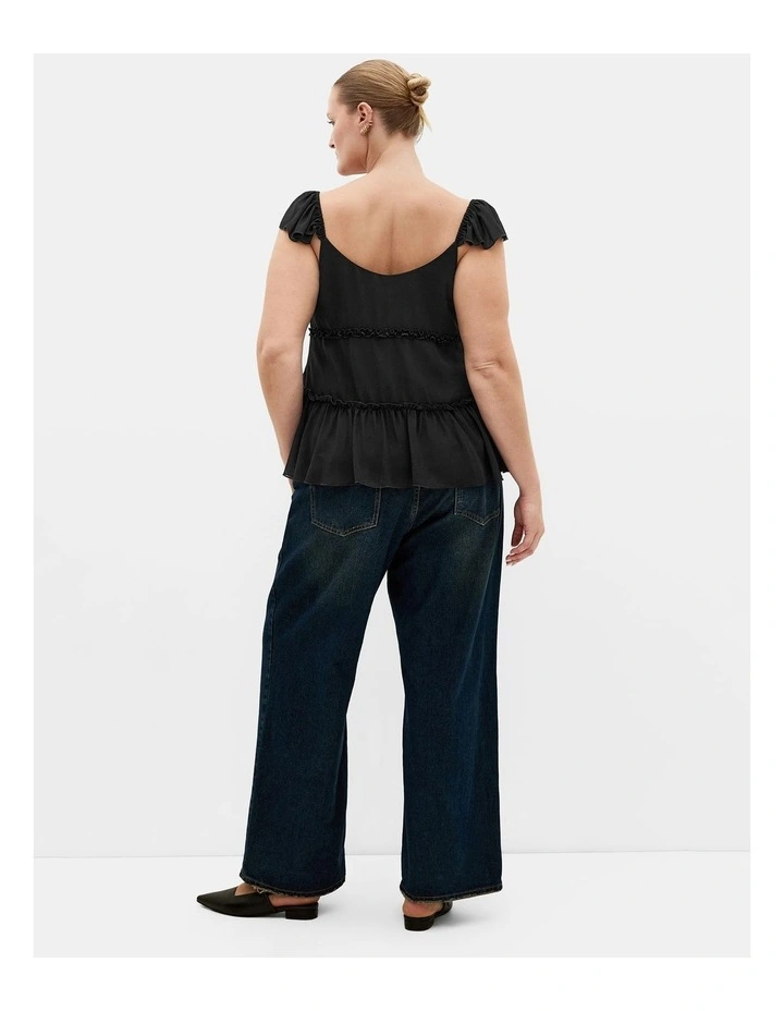 Bryn Frill Tie Top in black image 2