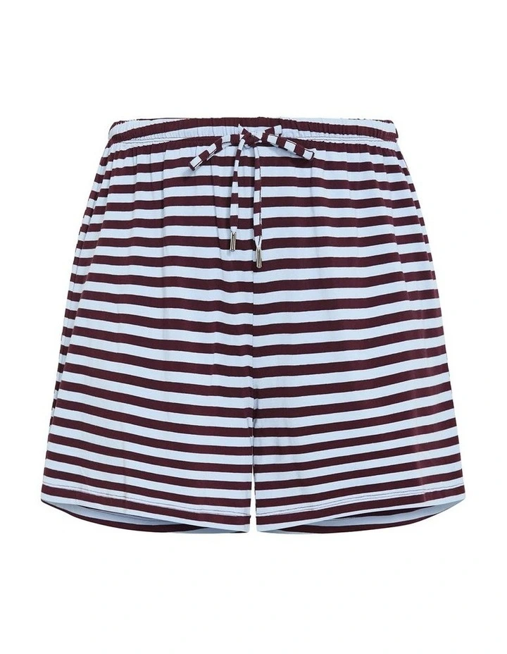 Claire Stripe Cotton Short in sky blue image 3