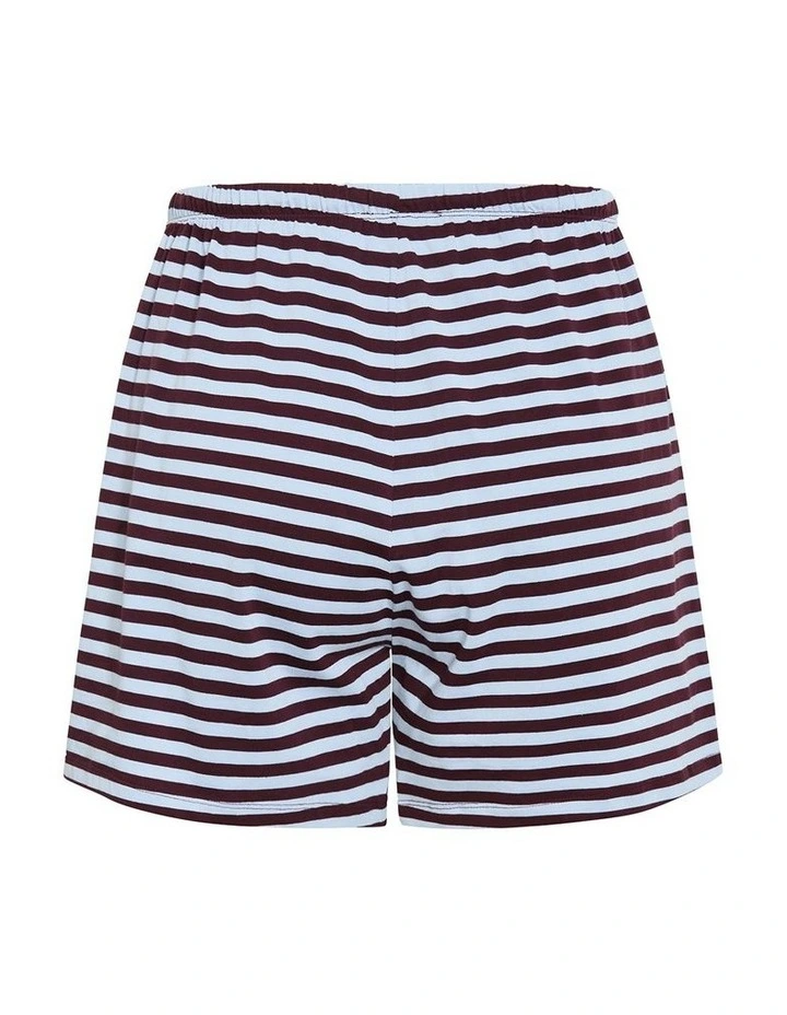 Claire Stripe Cotton Short in sky blue image 4