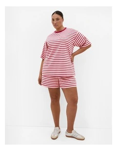 Claire Stripe Cotton Tee inblush