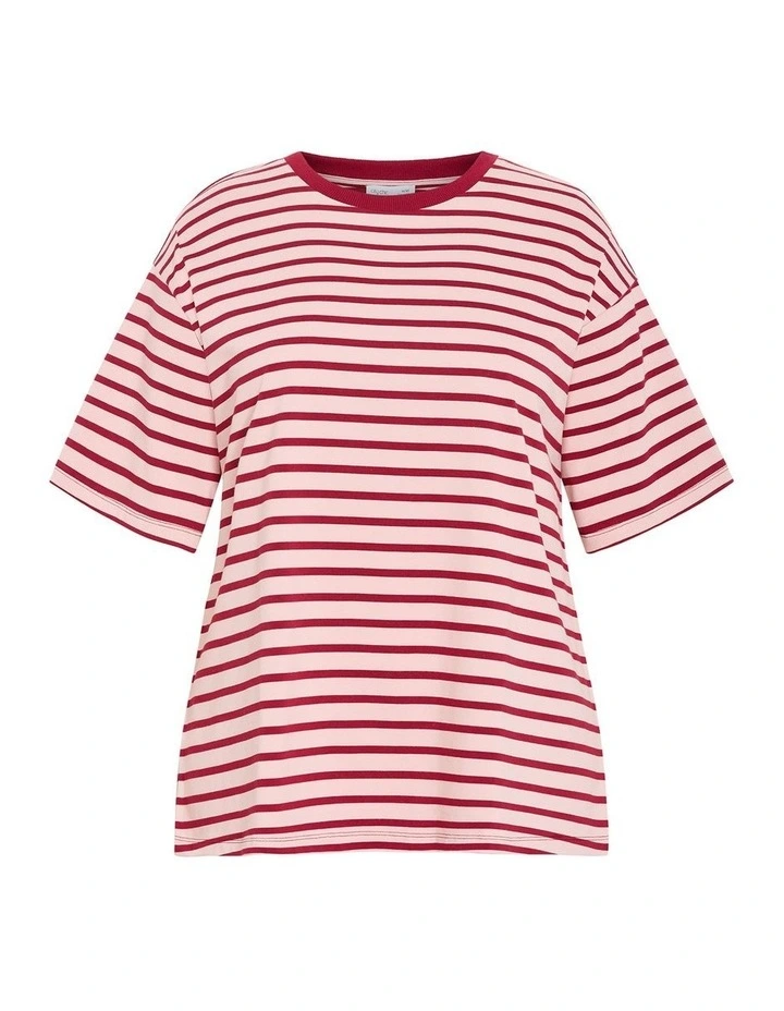 Claire Stripe Cotton Tee inblush image 3