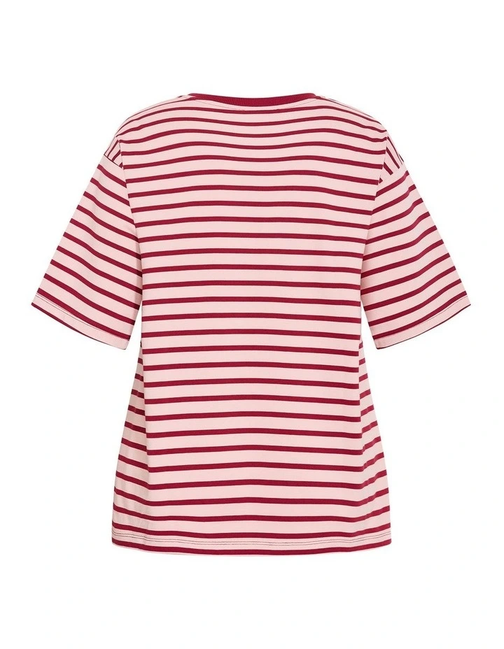 Claire Stripe Cotton Tee inblush image 4