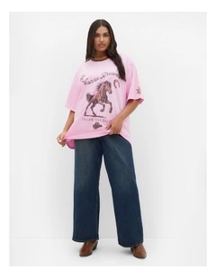 Run Free Oversized Cotton Tee in pink