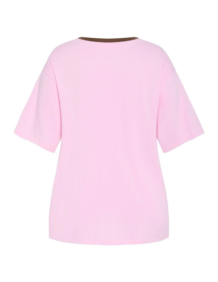 Run Free Oversized Cotton Tee in pink image 4