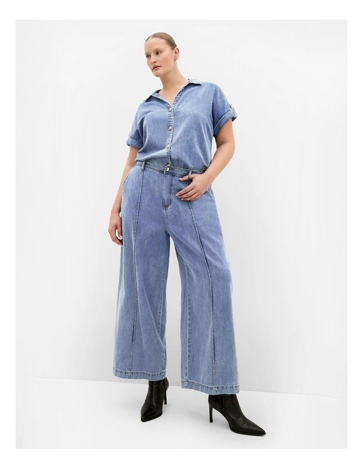 Tilly Cotton Denim Pant in light wash image 1