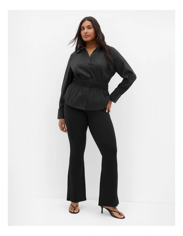 Ponte Flare Leg Pant in black image 1