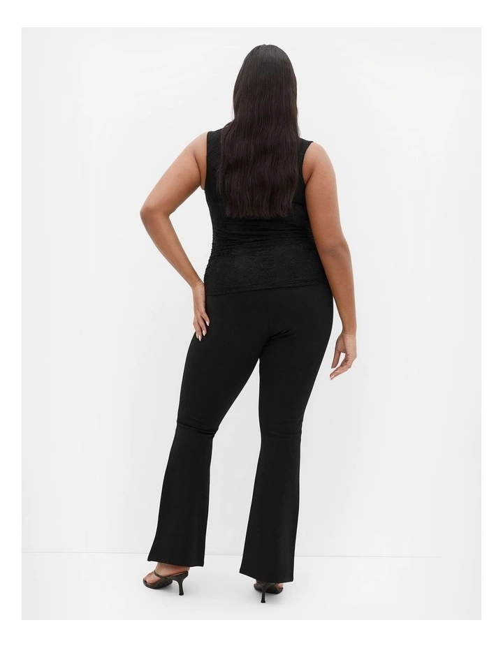 Ponte Flare Leg Pant in black image 2