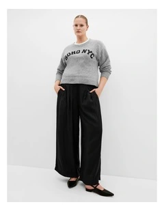 Alana Relaxed Wide Leg Pant in black