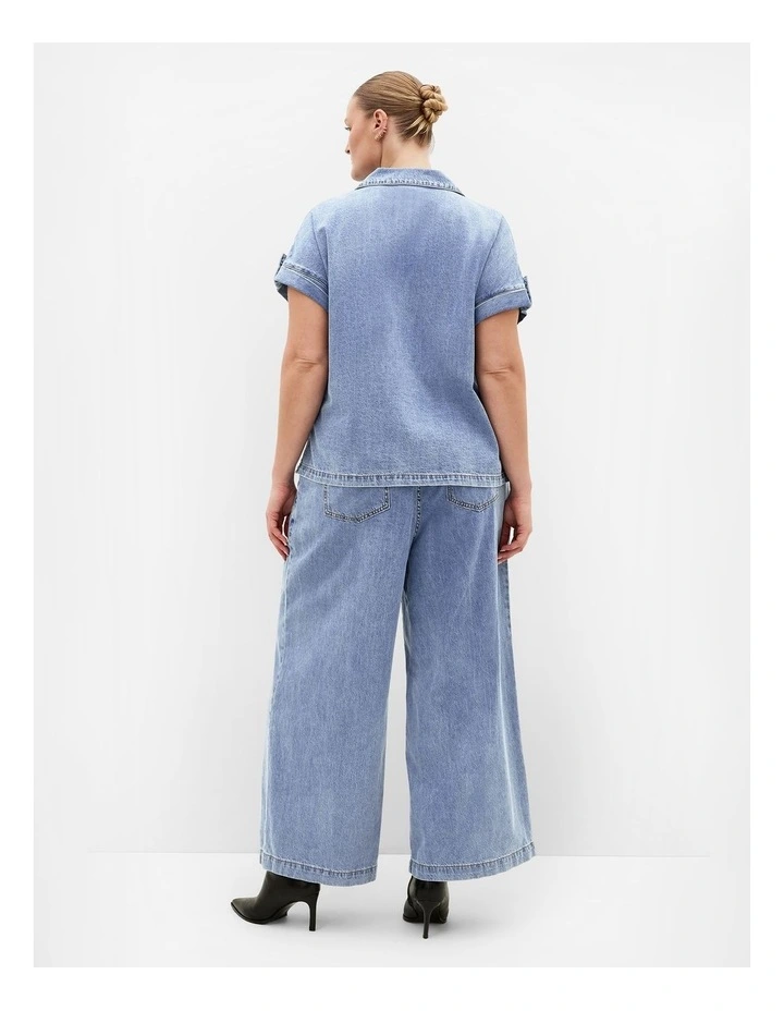 Tilly Cotton Denim Shirt in light wash image 2